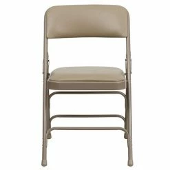 Emma+Oliver Emma And Oliver 2 Pack Curved Triple Braced Navy Fabric Metal Folding Chair Beige Vinylbeige Frame -Emma+Oliver shop unnamed file 6638