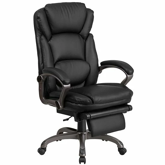 Emma+Oliver Emma And Oliver High Back Black LeatherSoft Reclining Ergonomic Outer Lumbar Swivel Office Chair 1 Emma+Oliver Emma And Oliver High Back Black LeatherSoft Reclining Ergonomic Outer Lumbar Swivel Office Chair