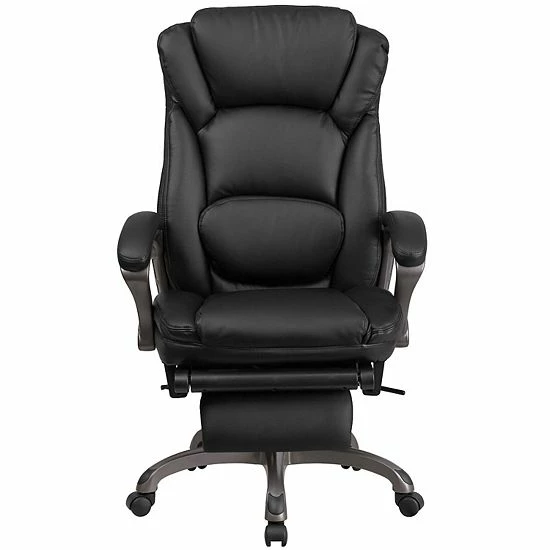 Emma+Oliver Emma And Oliver High Back Black LeatherSoft Reclining Ergonomic Outer Lumbar Swivel Office Chair 3 Emma+Oliver Emma And Oliver High Back Black LeatherSoft Reclining Ergonomic Outer Lumbar Swivel Office Chair - Image 3