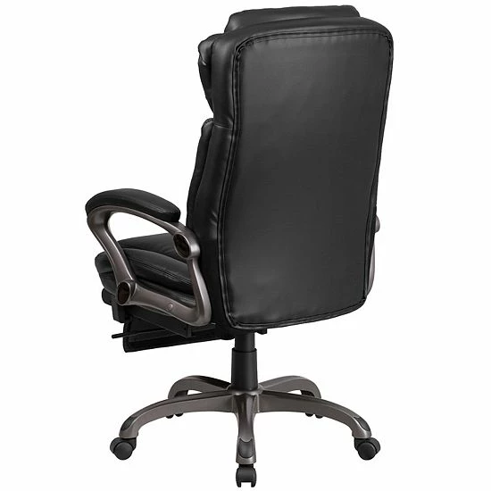 Emma+Oliver Emma And Oliver High Back Black LeatherSoft Reclining Ergonomic Outer Lumbar Swivel Office Chair 4 Emma+Oliver Emma And Oliver High Back Black LeatherSoft Reclining Ergonomic Outer Lumbar Swivel Office Chair - Image 4