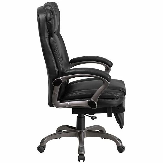 Emma+Oliver Emma And Oliver High Back Black LeatherSoft Reclining Ergonomic Outer Lumbar Swivel Office Chair 5 Emma+Oliver Emma And Oliver High Back Black LeatherSoft Reclining Ergonomic Outer Lumbar Swivel Office Chair - Image 5