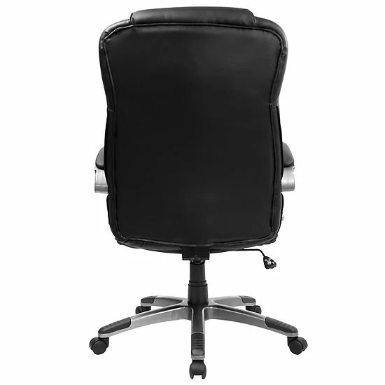 Emma+Oliver Emma And Oliver High Back Black LeatherSoft Swivel Office Chair Titanium Nylon Base/Loop Arms 5 Emma+Oliver Emma And Oliver High Back Black LeatherSoft Swivel Office Chair Titanium Nylon Base/Loop Arms - Image 5