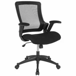 Emma+Oliver Emma And Oliver Mid-Back Black Mesh Executive Molded Foam Seat Swivel Arm Office Chair