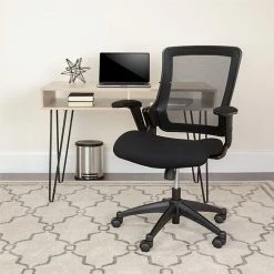 Alternative view of Emma+Oliver Emma And Oliver Mid-Back Black Mesh Executive Molded Foam Seat Swivel Arm Office Chair