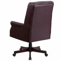 Emma+Oliver Emma And Oliver High Back Pillow Back Burgundy LeatherSoft Swivel Office Chair With Arms Brown -Emma+Oliver shop unnamed file 6675