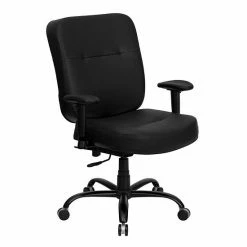 Emma+Oliver Emma And Oliver 400 Lb. Rated High Back Black LeatherSoft Ergonomic Office Chair-Arms