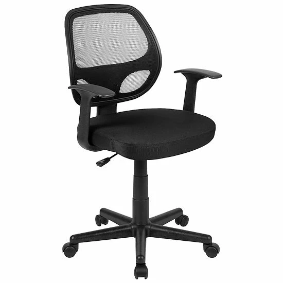 Emma+Oliver Emma And Oliver Mid-Back Black Mesh Swivel Ergonomic Task Office Chair - Arms, BIFMA Certified 1 Emma+Oliver Emma And Oliver Mid-Back Black Mesh Swivel Ergonomic Task Office Chair - Arms, BIFMA Certified