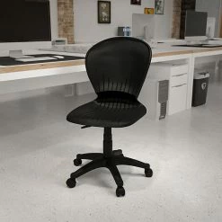 Alternative view of Emma+Oliver Emma And Oliver Low Back Black Plastic Swivel Task Office Chair