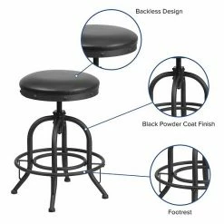 Emma+Oliver Emma And Oliver 24" Counter Height Stool With Swivel Lift Black LeatherSoft Seat -Emma+Oliver shop unnamed file 6712