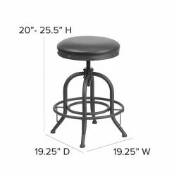 Emma+Oliver Emma And Oliver 24" Counter Height Stool With Swivel Lift Black LeatherSoft Seat -Emma+Oliver shop unnamed file 6714