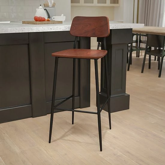 Emma+Oliver Emma and Oliver Industrial Barstool with Gunmetal Steel Frame and Rustic Wood Seat Emma+Oliver Emma And Oliver Industrial Barstool With Gunmetal Steel Frame And Rustic Wood Seat -Emma+Oliver shop unnamed file 6721