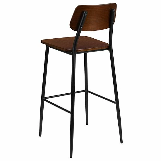 Emma+Oliver Emma and Oliver Industrial Barstool with Gunmetal Steel Frame and Rustic Wood Seat Emma+Oliver Emma And Oliver Industrial Barstool With Gunmetal Steel Frame And Rustic Wood Seat -Emma+Oliver shop unnamed file 6724