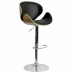 Emma+Oliver Emma And Oliver Walnut Bentwood Adjustable Height Barstool With Curved Back Beech -Emma+Oliver shop unnamed file 6730