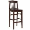 Emma+Oliver Emma And Oliver School House Back Mahogany Wood Barstool Walnut