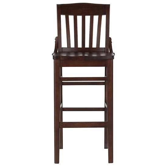 Emma+Oliver Emma and Oliver School House Back Mahogany Wood Barstool Walnut Emma+Oliver Emma And Oliver School House Back Mahogany Wood Barstool Walnut -Emma+Oliver shop unnamed file 6775