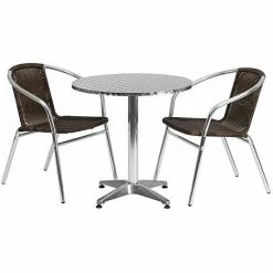 Emma+Oliver Emma And Oliver 27.5" Round Aluminum Table Set-2 Beige Rattan Chairs Dark Brown 5 Emma+Oliver Emma And Oliver 27.5" Round Aluminum Table Set-2 Beige Rattan Chairs Dark Brown -Emma+Oliver shop unnamed file 6782