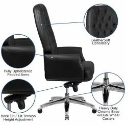 Emma+Oliver Emma And Oliver High Back Traditional Burgundy LeatherSoft Multifunction Ergonomic Office Chair Black 8 Emma+Oliver Emma And Oliver High Back Traditional Burgundy LeatherSoft Multifunction Ergonomic Office Chair Black -Emma+Oliver shop unnamed file 6803