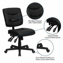 Emma+Oliver Emma And Oliver Mid-Back Black LeatherSoft Multifunction Swivel Ergonomic Task Office Chair 7 Emma+Oliver Emma And Oliver Mid-Back Black LeatherSoft Multifunction Swivel Ergonomic Task Office Chair -Emma+Oliver shop unnamed file 6818