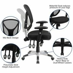 Emma+Oliver Emma And Oliver Mid-Back Black Mesh Multifunction Swivel Ergonomic Task Office Chair - Arms 7 Emma+Oliver Emma And Oliver Mid-Back Black Mesh Multifunction Swivel Ergonomic Task Office Chair - Arms -Emma+Oliver shop unnamed file 6823