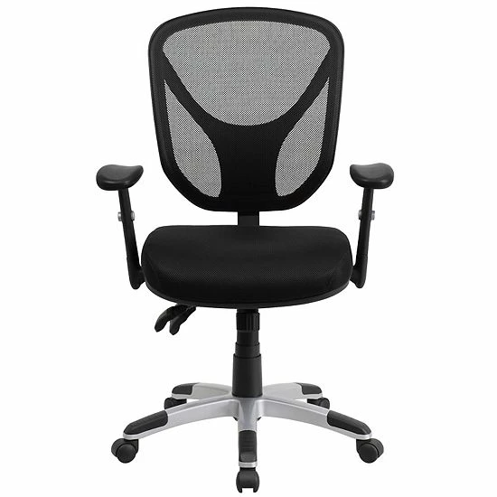 Emma+Oliver Emma And Oliver Mid-Back Black Mesh Multifunction Swivel Ergonomic Task Office Chair - Arms 4 Emma+Oliver Emma And Oliver Mid-Back Black Mesh Multifunction Swivel Ergonomic Task Office Chair - Arms - Image 4