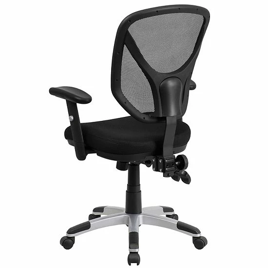 Emma+Oliver Emma And Oliver Mid-Back Black Mesh Multifunction Swivel Ergonomic Task Office Chair - Arms 5 Emma+Oliver Emma And Oliver Mid-Back Black Mesh Multifunction Swivel Ergonomic Task Office Chair - Arms - Image 5
