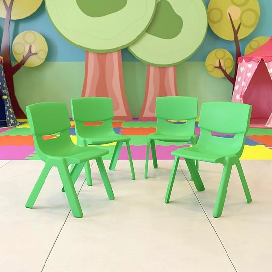 Emma+Oliver Emma and Oliver 4 Pack Green Plastic Stack School Chair with 12" Seat Height - Kids Chair Emma+Oliver Emma And Oliver 4 Pack Green Plastic Stack School Chair With 12" Seat Height - Kids Chair -Emma+Oliver shop unnamed file 683