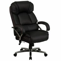 Emma+Oliver Emma And Oliver 500 Lb. Big & Tall Black LeatherSoft Executive Swivel Arm Ergonomic Office Chair