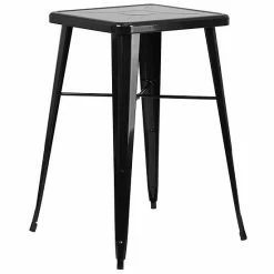 Emma+Oliver Emma And Oliver Commercial 23.75SQ Green Metal Indoor-Outdoor Bar Table Set-2 Backless Stools Black -Emma+Oliver shop unnamed file 6845