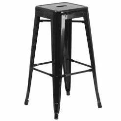 Emma+Oliver Emma And Oliver Commercial 23.75SQ Green Metal Indoor-Outdoor Bar Table Set-2 Backless Stools Black -Emma+Oliver shop unnamed file 6846