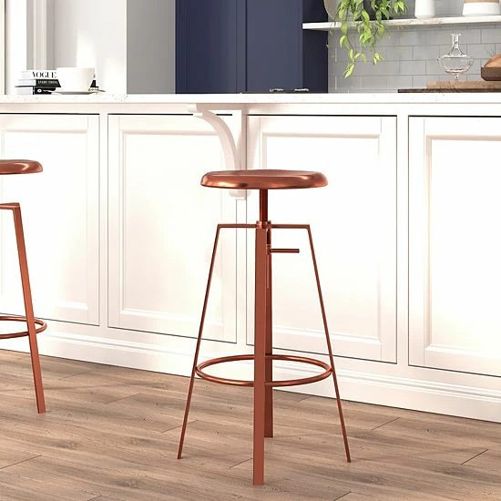 Emma+Oliver Emma and Oliver Industrial Style Barstool with Swivel Lift Seat in Chrome Rose Gold Emma+Oliver Emma And Oliver Industrial Style Barstool With Swivel Lift Seat In Chrome Rose Gold -Emma+Oliver shop unnamed file 6849