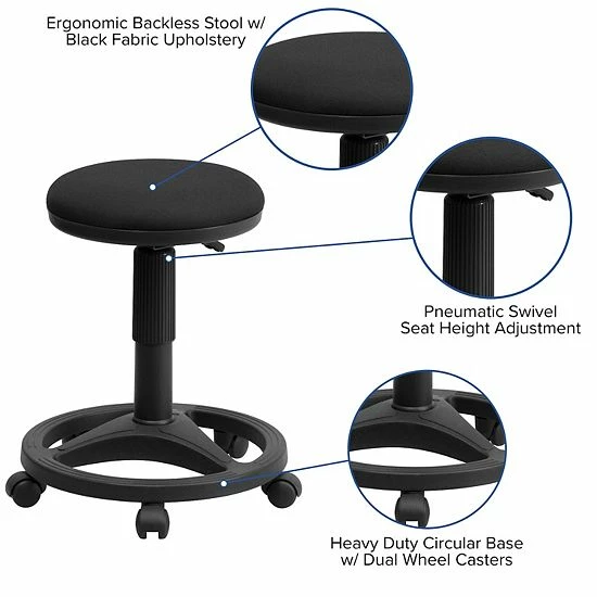 Emma+Oliver Emma and Oliver Black Ergonomic Stool with Foot Ring Emma+Oliver Emma And Oliver Black Ergonomic Stool With Foot Ring -Emma+Oliver shop unnamed file 6861