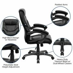 Emma+Oliver Emma And Oliver High Back Black LeatherSoft Executive Ergonomic Office Chair-Arms -Emma+Oliver shop unnamed file 6872