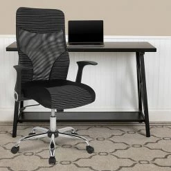Alternative view of Emma+Oliver Emma And Oliver High Back Black/White Ergonomic Office Chair With Contemporary Mesh Design