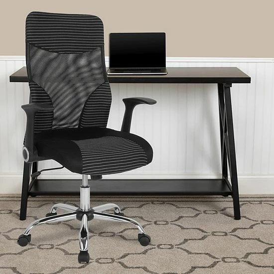 Emma+Oliver Emma And Oliver High Back Black/White Ergonomic Office Chair With Contemporary Mesh Design 2 Emma+Oliver Emma And Oliver High Back Black/White Ergonomic Office Chair With Contemporary Mesh Design - Image 2