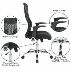 Emma+Oliver Emma And Oliver High Back Black/White Ergonomic Office Chair With Contemporary Mesh Design 7 Emma+Oliver Emma And Oliver High Back Black/White Ergonomic Office Chair With Contemporary Mesh Design -Emma+Oliver shop unnamed file 6877