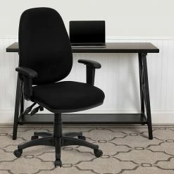 Alternative view of Emma+Oliver Emma And Oliver High Back Black Fabric Executive Ergonomic Office Chair With Adjustable Arms