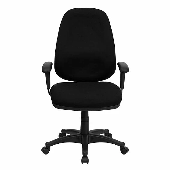 Emma+Oliver Emma And Oliver High Back Black Fabric Executive Ergonomic Office Chair With Adjustable Arms 4 Emma+Oliver Emma And Oliver High Back Black Fabric Executive Ergonomic Office Chair With Adjustable Arms - Image 4