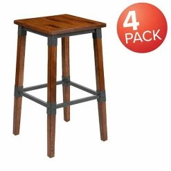 Emma+Oliver Emma And Oliver 4 Pack Commercial Grade Rustic Walnut Industrial Style Backless Wood Barstool 9 Emma+Oliver Emma And Oliver 4 Pack Commercial Grade Rustic Walnut Industrial Style Backless Wood Barstool -Emma+Oliver shop unnamed file 6894