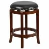 Emma+Oliver Emma And Oliver 24"H Backless Light Cherry Wood Counter Stool