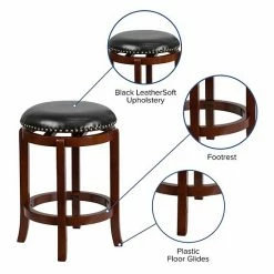 Emma+Oliver Emma And Oliver 24"H Backless Light Cherry Wood Counter Stool 2 Emma+Oliver Emma And Oliver 24"H Backless Light Cherry Wood Counter Stool -Emma+Oliver shop unnamed file 6902