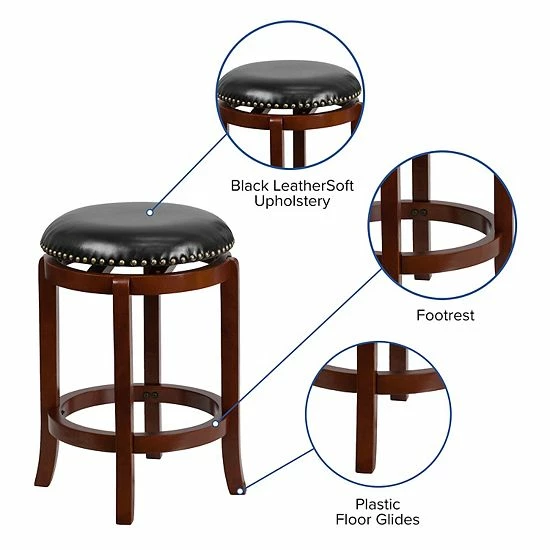 Emma+Oliver Emma and Oliver 24"H Backless Light Cherry Wood Counter Stool Emma+Oliver Emma And Oliver 24"H Backless Light Cherry Wood Counter Stool -Emma+Oliver shop unnamed file 6902
