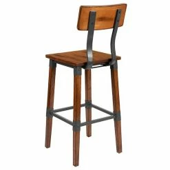 Emma+Oliver Emma And Oliver 2 Pack Commercial Grade Rustic Walnut Industrial Style Wood Dining Barstool -Emma+Oliver shop unnamed file 6909