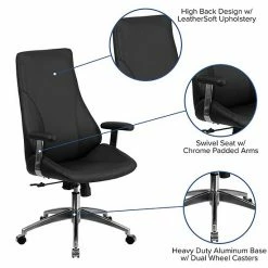Emma+Oliver Emma And Oliver High Back Black LeatherSoft Smooth Upholstered Swivel Office Chair With Arms 7 Emma+Oliver Emma And Oliver High Back Black LeatherSoft Smooth Upholstered Swivel Office Chair With Arms -Emma+Oliver shop unnamed file 6912