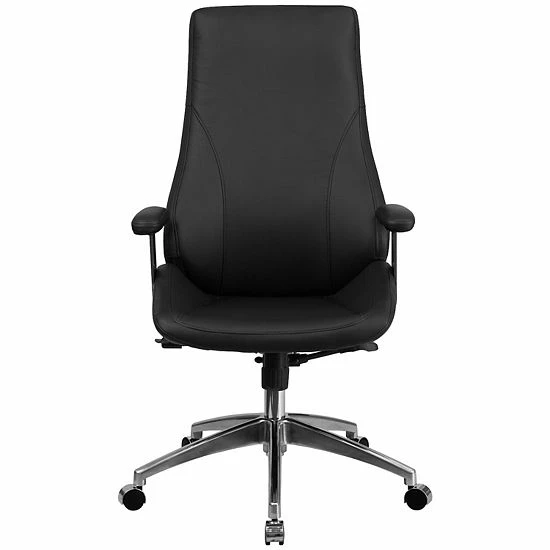 Emma+Oliver Emma And Oliver High Back Black LeatherSoft Smooth Upholstered Swivel Office Chair With Arms 4 Emma+Oliver Emma And Oliver High Back Black LeatherSoft Smooth Upholstered Swivel Office Chair With Arms - Image 4