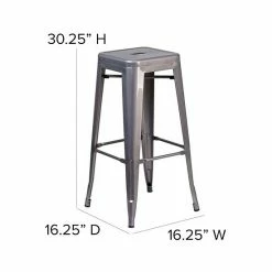 Emma+Oliver Emma And Oliver 30"H Backless Clear Coated Metal Indoor Barstool With Square Seat 4 Emma+Oliver Emma And Oliver 30"H Backless Clear Coated Metal Indoor Barstool With Square Seat -Emma+Oliver shop unnamed file 6919