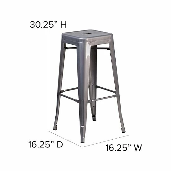 Emma+Oliver Emma and Oliver 30"H Backless Clear Coated Metal Indoor Barstool with Square Seat Emma+Oliver Emma And Oliver 30"H Backless Clear Coated Metal Indoor Barstool With Square Seat -Emma+Oliver shop unnamed file 6919