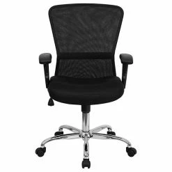 Alternative view of Emma+Oliver Emma And Oliver Mid-Back Black Mesh Contemporary Swivel Task Adjustable Arm Office Chair