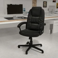 Alternative view of Emma+Oliver Emma And Oliver High Back Black LeatherSoft Soft Ripple Executive Swivel Office Chair