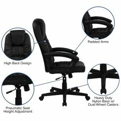 Emma+Oliver Emma And Oliver High Back Black LeatherSoft Soft Ripple Executive Swivel Office Chair -Emma+Oliver shop unnamed file 6939