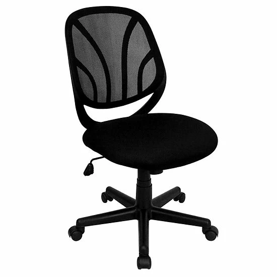 Emma+Oliver Emma And Oliver Mid-Back Black Mesh Swivel Task Office Chair With Flex Bars 1 Emma+Oliver Emma And Oliver Mid-Back Black Mesh Swivel Task Office Chair With Flex Bars